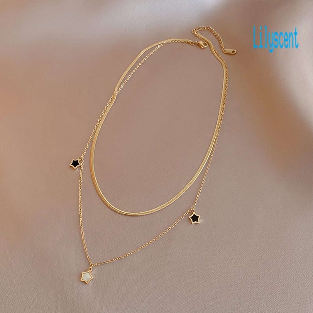 Kalung Gelang Rantai Lapis Emas Anti Oksidasi Hypoallergenic Lapisan Ganda Untuk Wanita