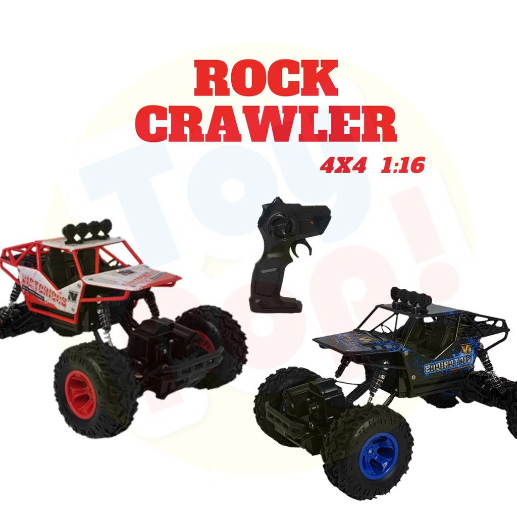 Mainan Jeep  rock crawler 4x4 skala 1 16 pakai remote 