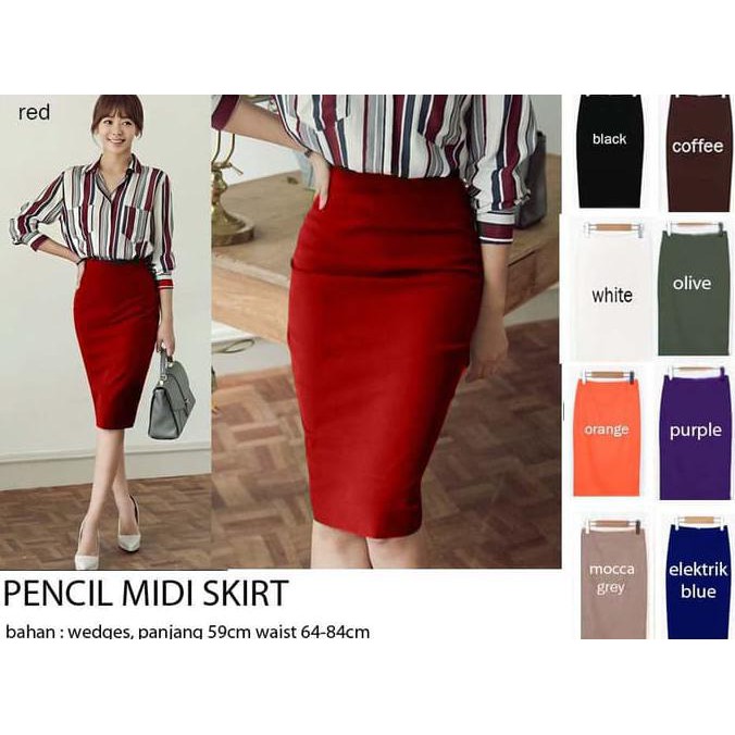 Kualitas Terbaik ROK SPAN PENDEK WANITA / SHIRT PENSIL WANITA / ROK HITAM KERJA FORMAL STOK TERBATAS