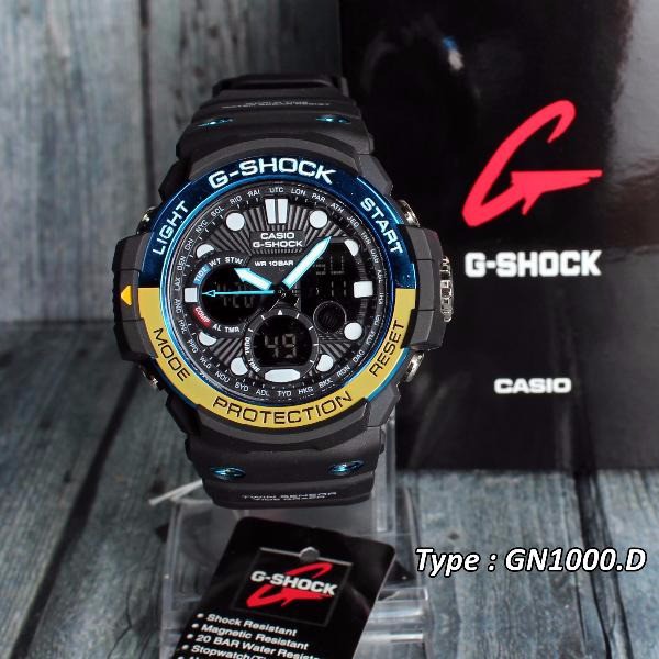 TERBARU .... G Shock Casio GN1000 . Jam Tangan dual time Pria army tentara digital analog  D-19