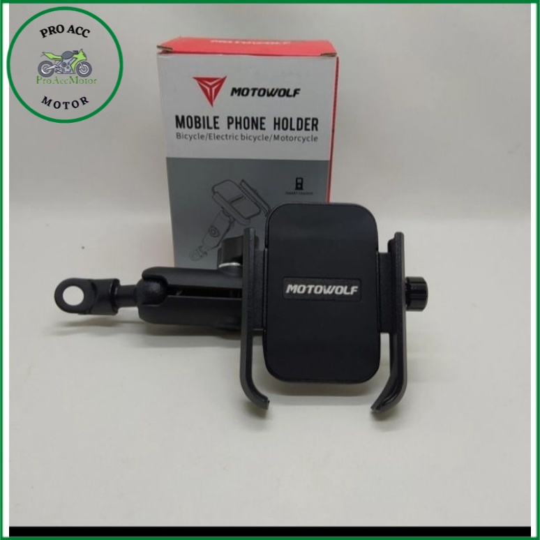 motowolf holder handphone rotasi 360 derajat motor ADV PCX NEW NMAX AEROX XMAX VARIO LEXI DLL (COD)