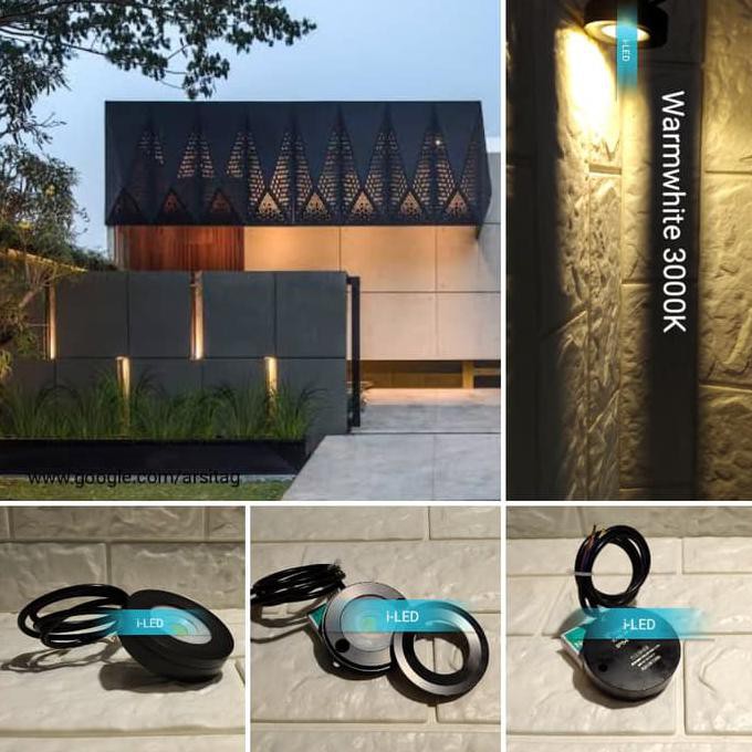 READY Downlight Outbow 5w 5 watt Hitam Lampu Tempel LED Outdoor Kanopi Pilar