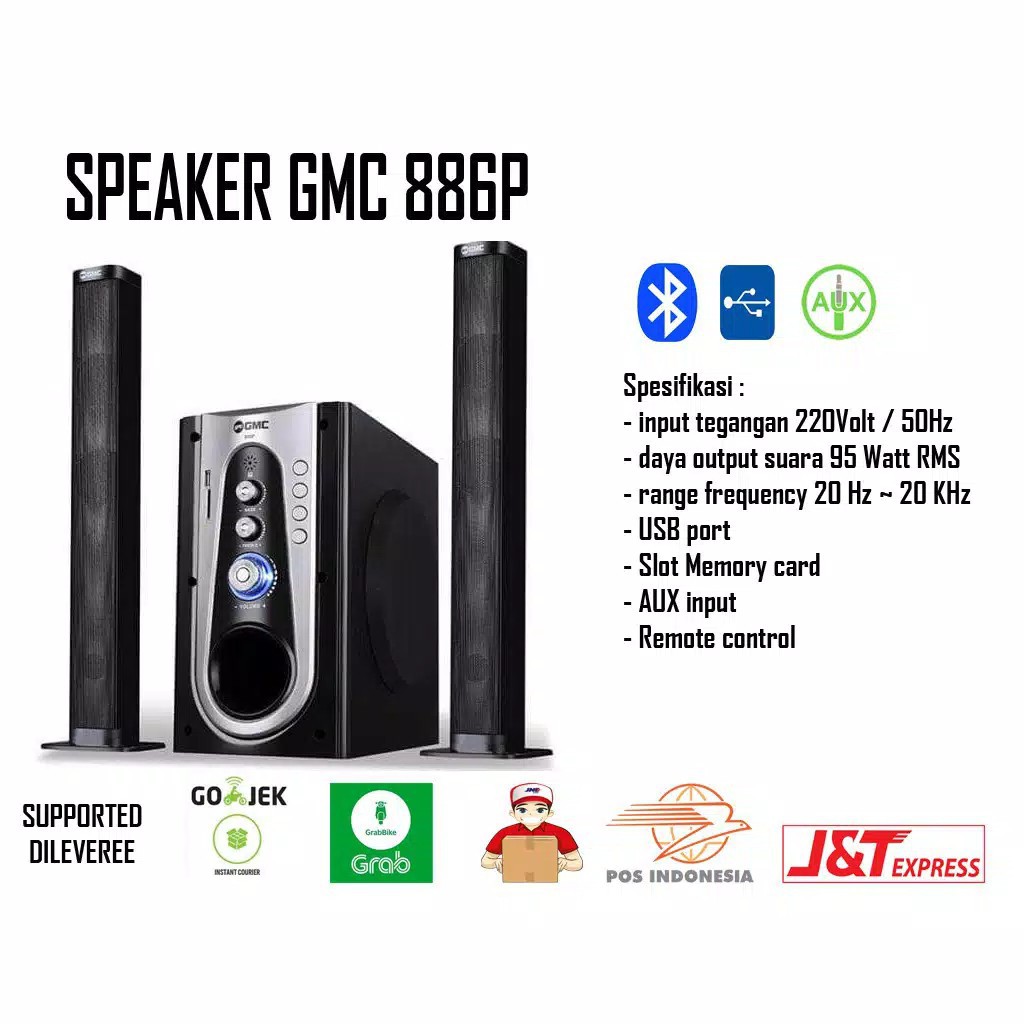 Speaker Aktif GMC 886P 2in1 Multimedia Bluetooth Subwoofer Bass