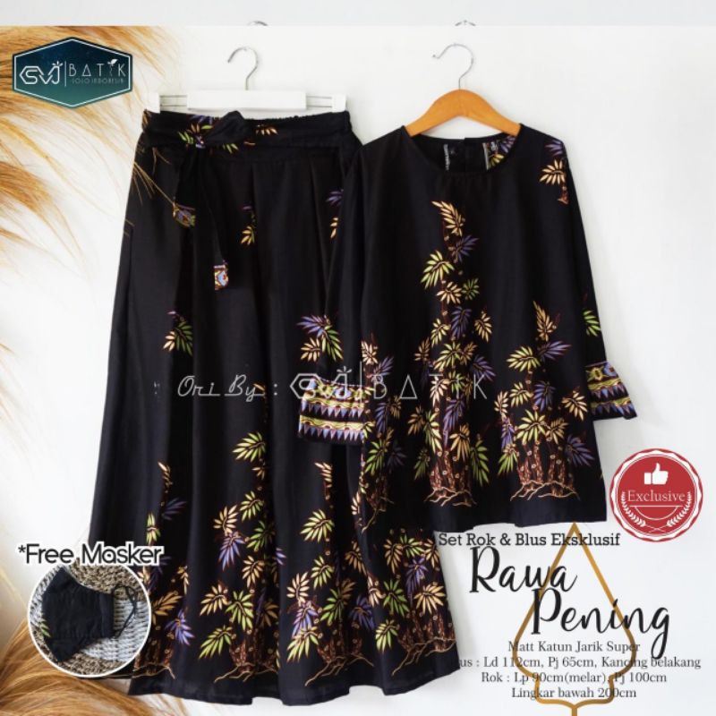 set rok dan blus rawa pening
