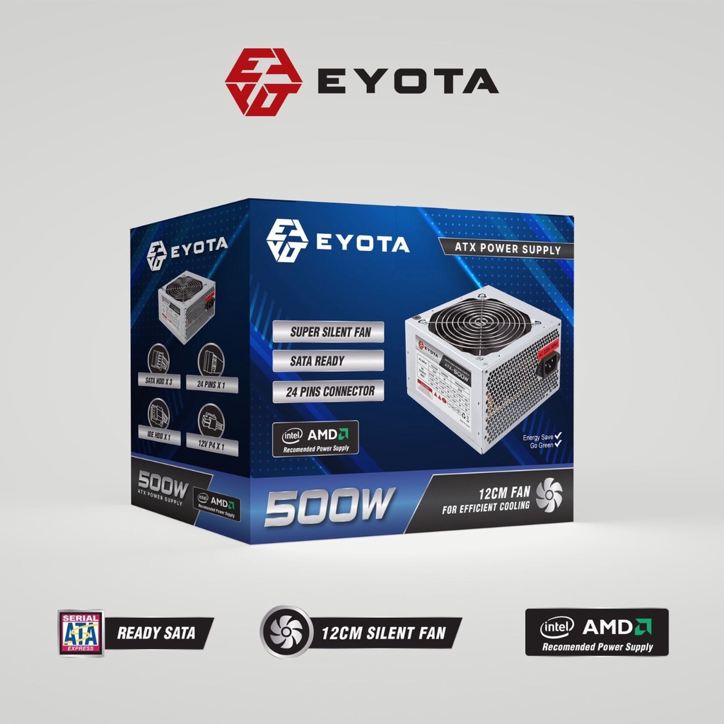 Power Supply PSU Eyota 500W Fan 12cm Besar