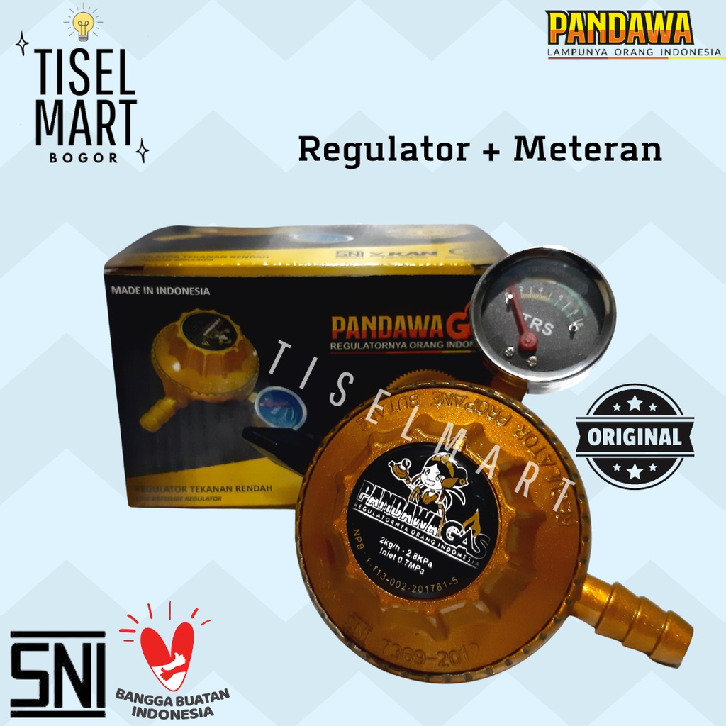 Regulator Gas Pandawa Tekanan Rendah dengan Indikator Meter Murah