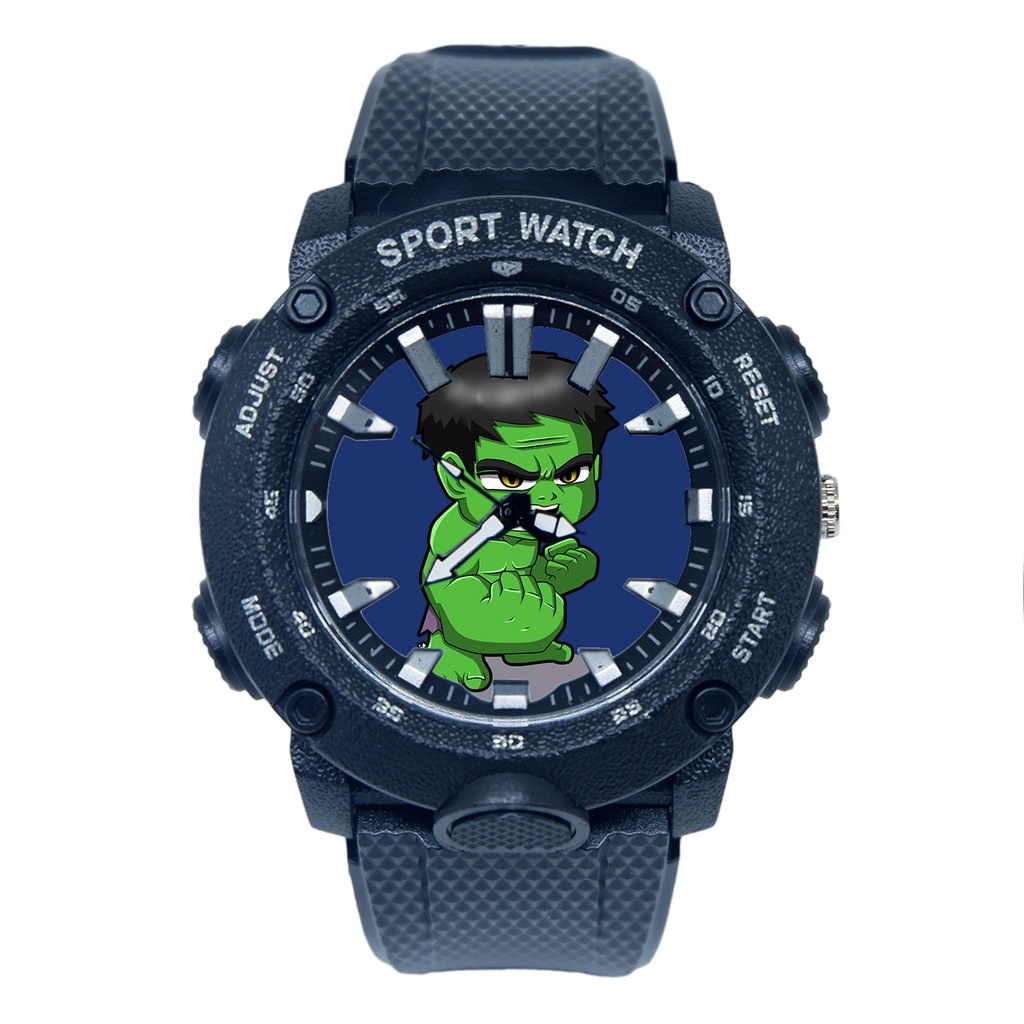 Jam Tangan Sport Anak Karakter Hulk Anti Air Model Terbaru