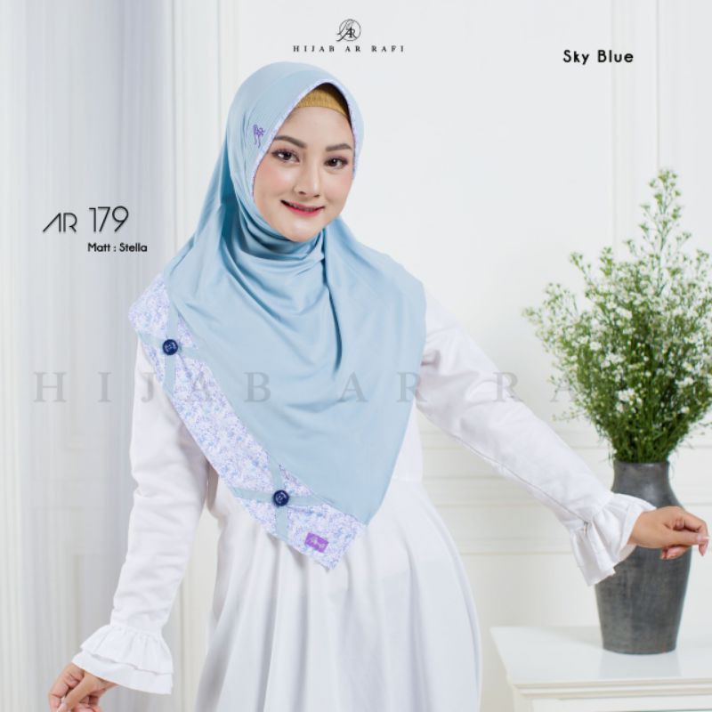 Hijab arrafi AR 179 hijab instan || INAYAHHIJAB-Skyblue