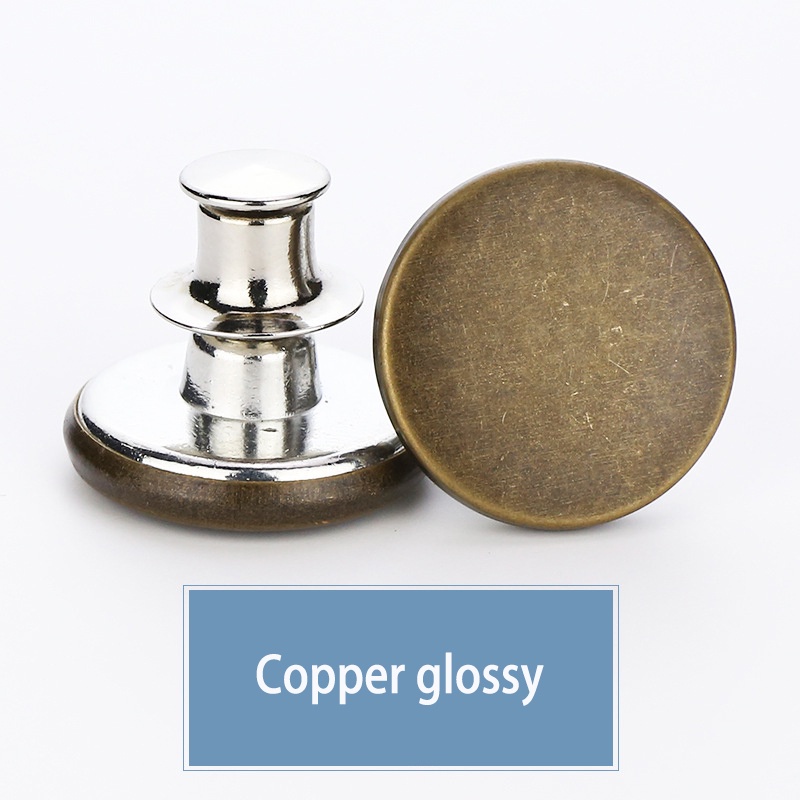 Kancing Jeans Kait Pengecil celana jeans Lingkar Pinggang Kancing Celana Jeans Adjustable Model Dilepas/Pinggang Kancing Yang Bisa Dilepas Bisa Mengurangi Lingkar-Won-11#Copper-glossy(1pc