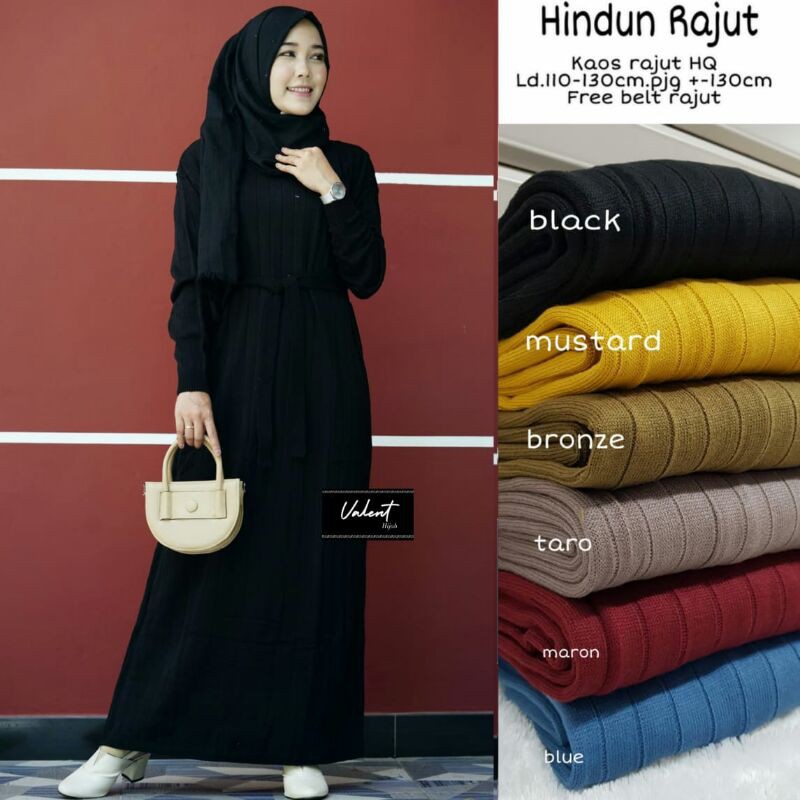 Gamis Dress Rajut Hindun Maxy BY Valent