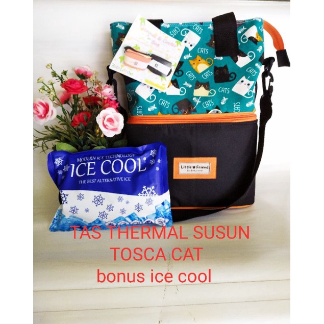 Tas cooler bag tas bekal tempat penyimpan asi susun FREE ice cool BESAR thermal bag kado bayi lahir