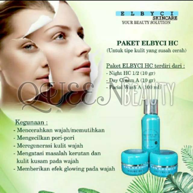 Paket Cream Pemutih Wajah PAKET HC / Perawatan Wajah / SKINCARE ELBYCI