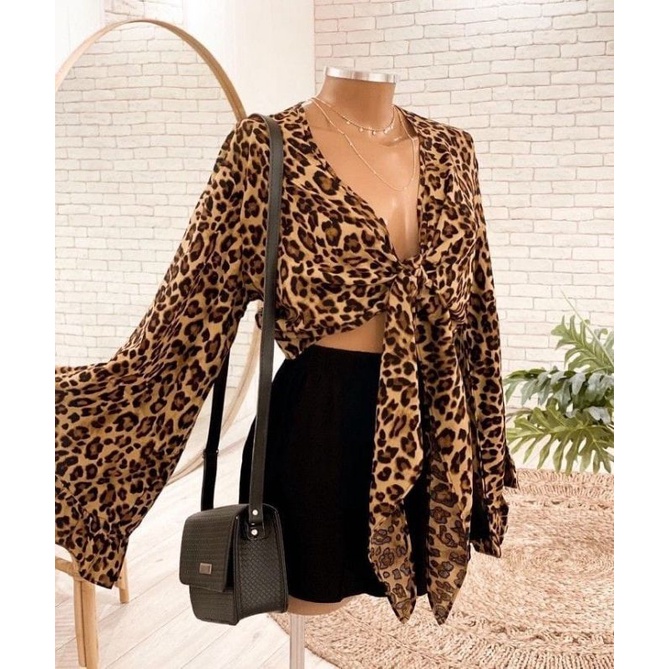 Sany Leopard Crop Ruffle/ Outher Terbaru Bahan Monalisa Premium/ Baju Luaran Wanita Remaja Kekinian/ Atasan Trendy Remaja Kekinian