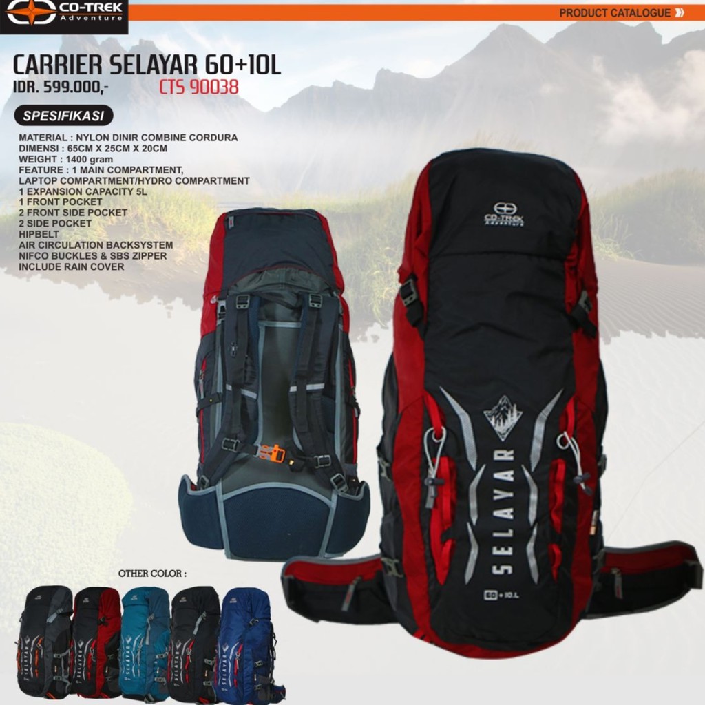 Carrier Co-Trek Selayar 60+10 Liter Original Tas Gunung Cotrek