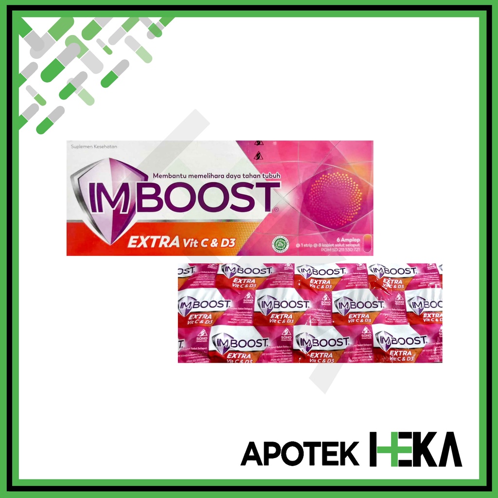 Imboost Extra Vitamin C &amp; D3 Box isi 6x8 Tablet - Suplemen Daya Tahan (SEMARANG)