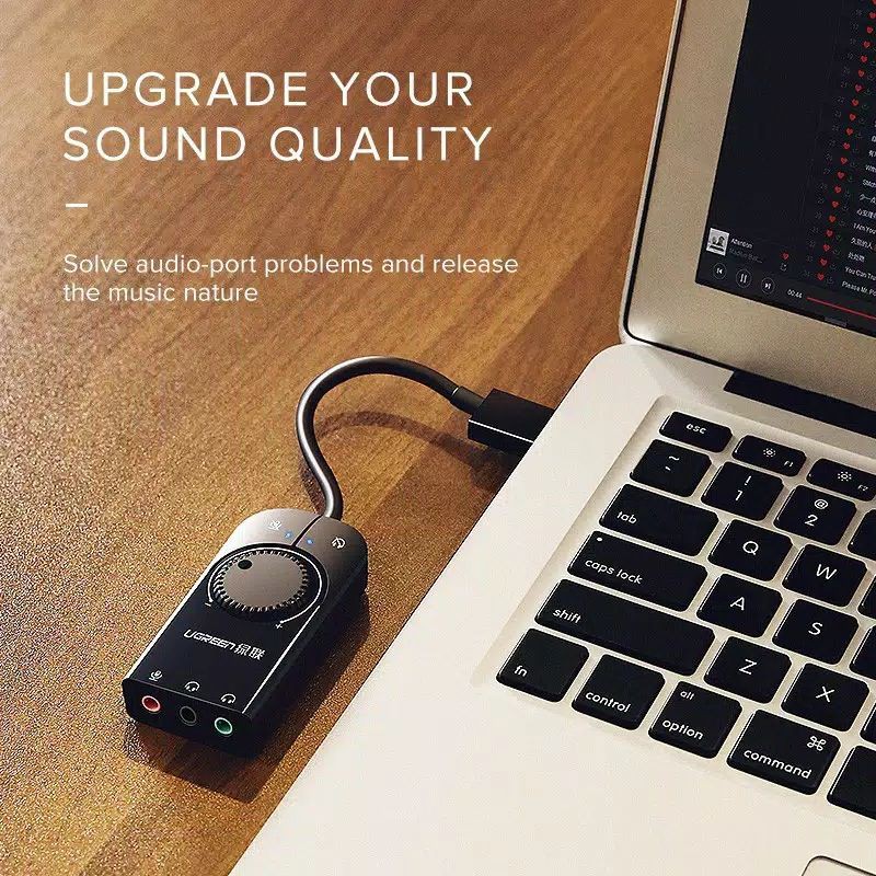 UGREEN USB Sound Card Adapter to Earphone Microphone Headphone