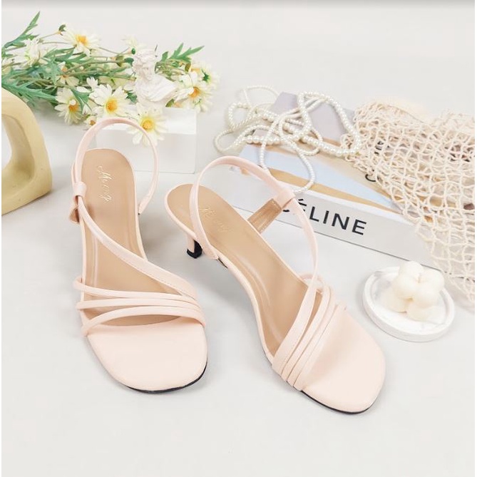 BBS MSW 05 Sandal High Heels Wanita Strappy Terbaru Import Angkle Strap