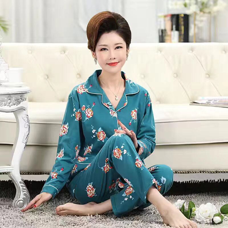 Baju tidur piyama pp bahan spandek premium motif kembang daun