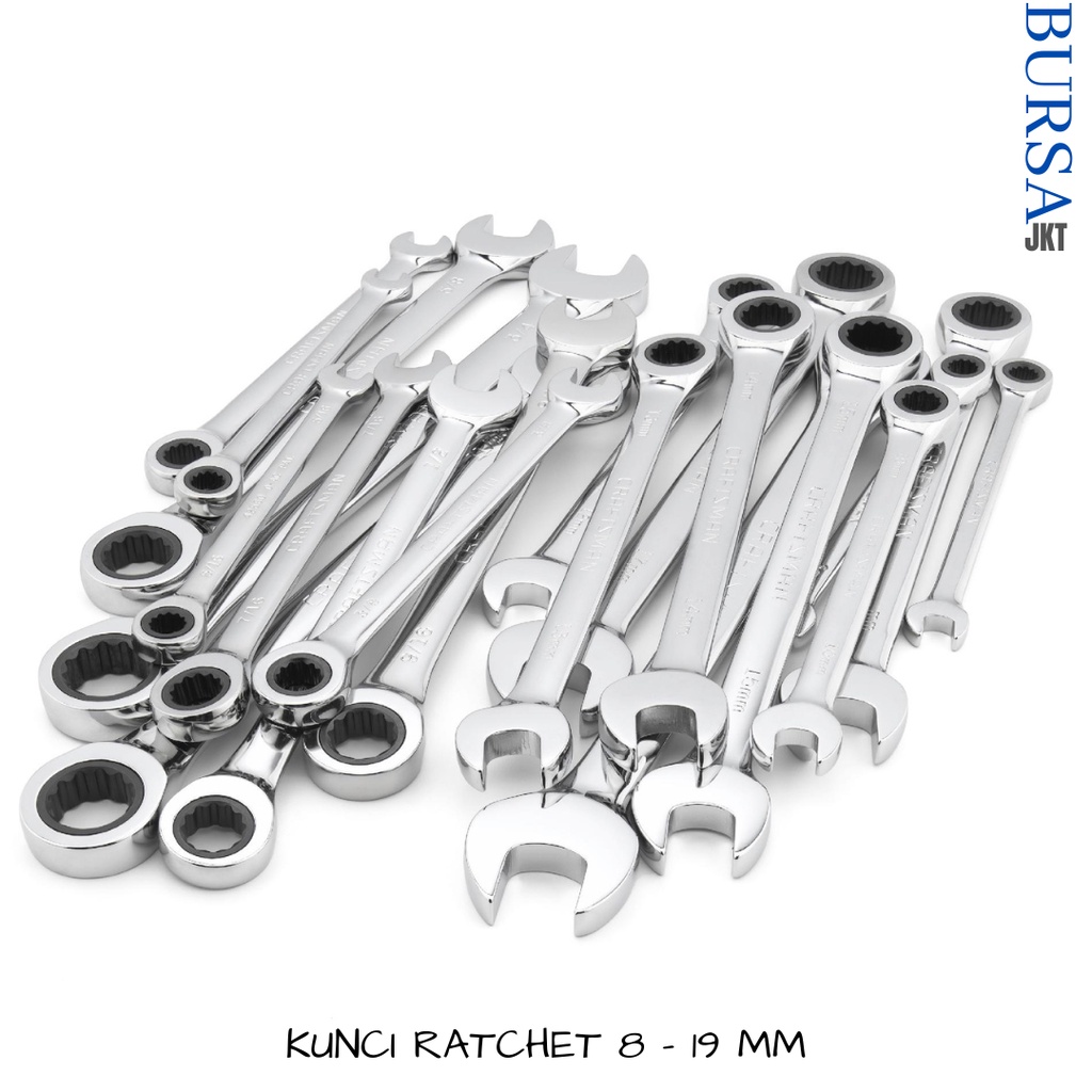 KUNCI RATCHET WRENCH / KUNCI RING PAS BOLAK BALIK 2IN1 17 MM