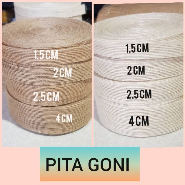 25 YARD - PITA GONI COKLAT - PUTIH / YUTE/ BURLAP / HESSIAN / BAHAN DEKOR