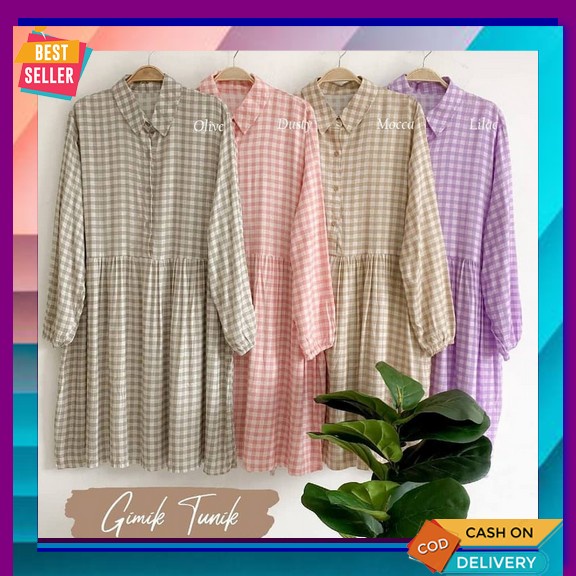 Atasan Wanita Hilda Tunik / Tunik Hilda Baju Atasan Wanita Dewasa Terb Alfazza / Gimik Jumbo Long