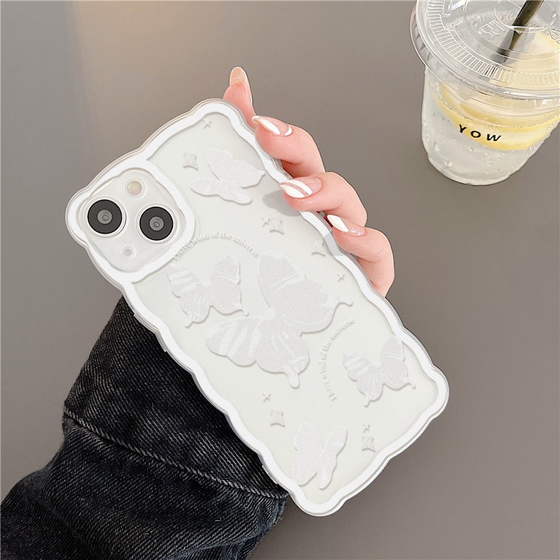 Soft Case Pelindung Lensa Kamera Motif Lukisan Kupu-Kupu Tahan Banting Untuk iPhone 13 Pro Max 11 12 Pro X XS Max 7 8 Plus SE 2020