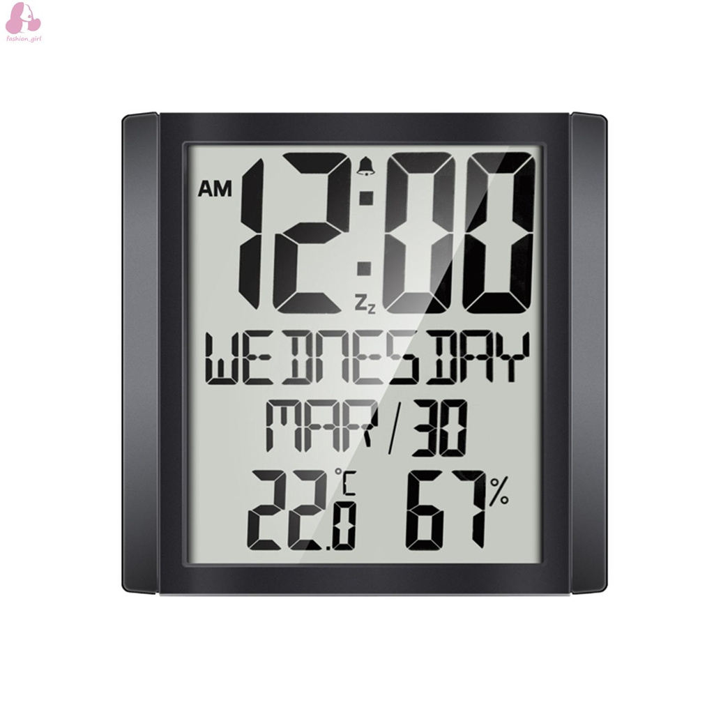 Temperature Humidity Calendar Indoor Clock Large Typeface Alarm Clock Snooze Mode Wall Clock Table Clock Shopee Indonesia