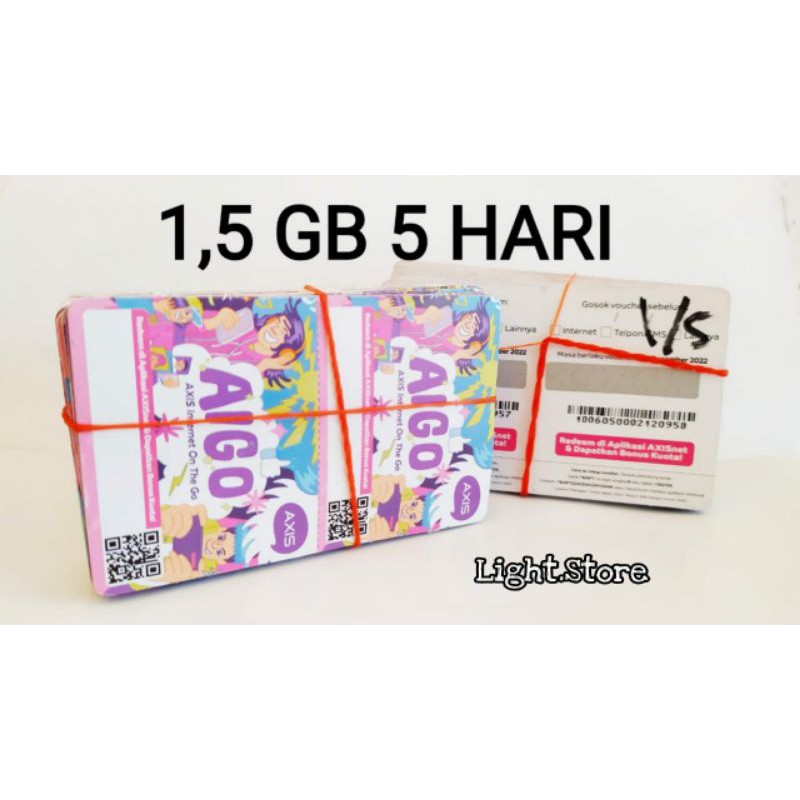 VOCHER AXIS 1,5 GB 5 HARI. BERLAKU NASIONAL