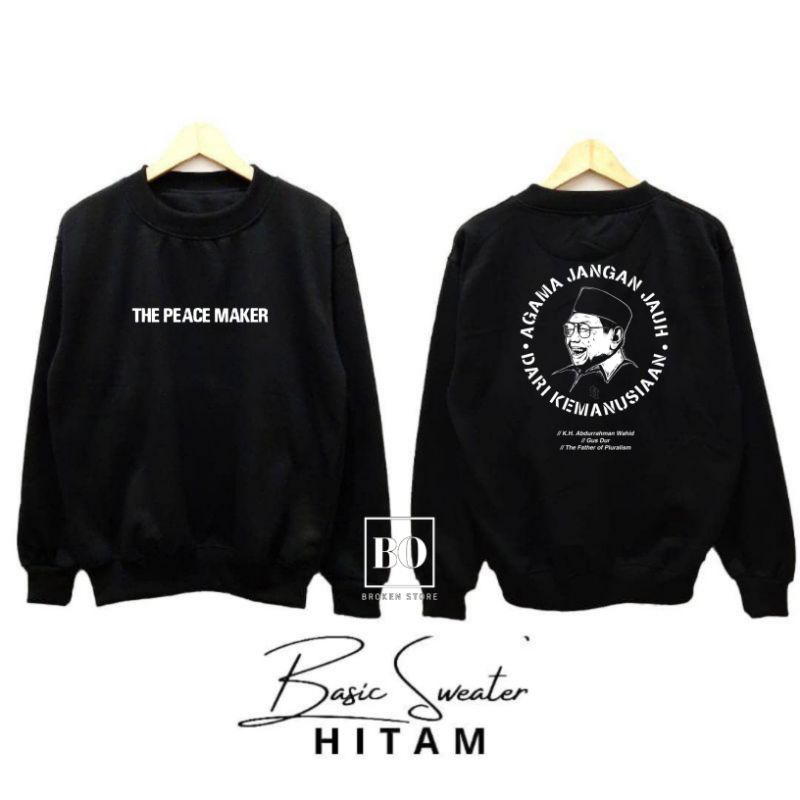 Jaket sweater crewneck gus dur / gusdur / pluralisme / sweater crewneck The peacemaker