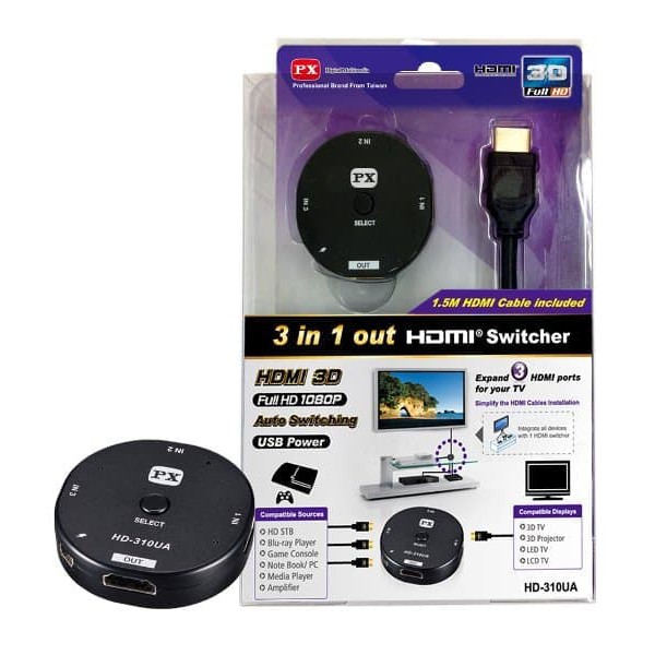 PX Hdmi Switcher HD 310 UA 3 in 1 HDMI selector