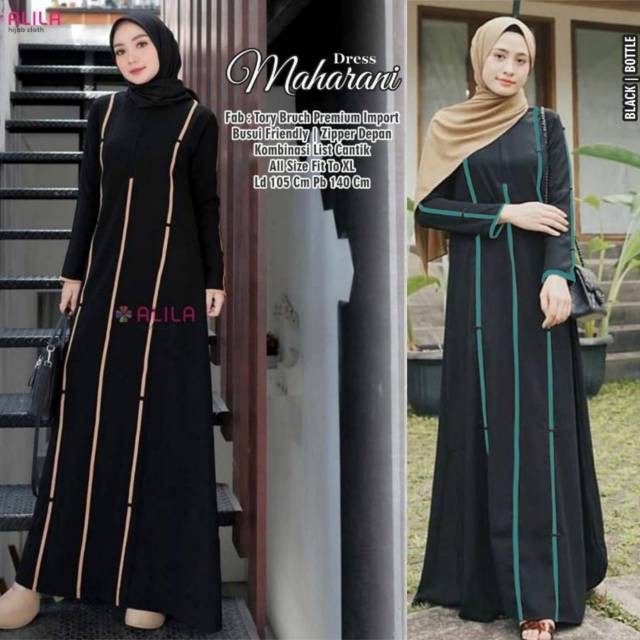 Maharani Original Alila Gamis Polos Longdress Maxi Material Tory Burch Premium