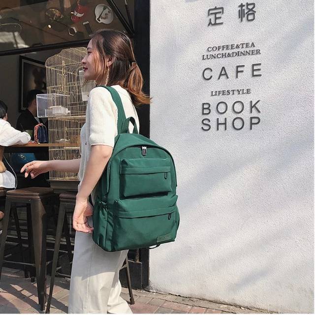 Tas Ransel Wanita Santai Gaya Murid Kuliah Model Kanvas Fashion Korea