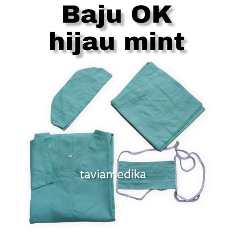 [ Tavia Medika ] baju OK warna hijau mint ukuran s - xxl
