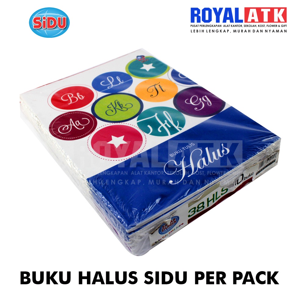 

Buku Tulis Sidu Halus 38 lembar / Pack (Isi 10 Buku)