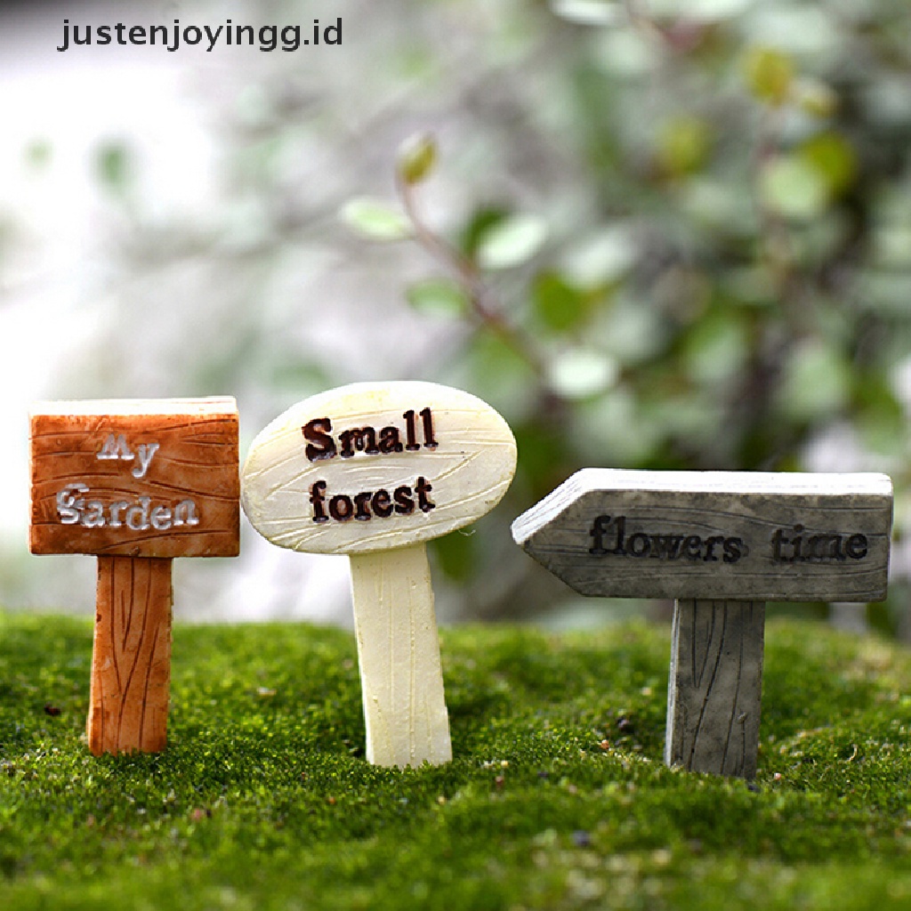 // justenjoyingg.id // 3 Pcs Resin Crafts Figurines Micro Landscape DIY Toy Fairy Garden Miniatures ~