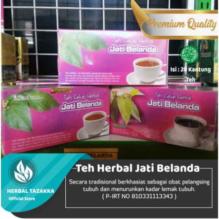 

Minuman Herbal Pelangsing alami dan penurun berat badan ampuh Teh Jati Belanda Tazakka isi 20 Kantung Original HALAL BPOM