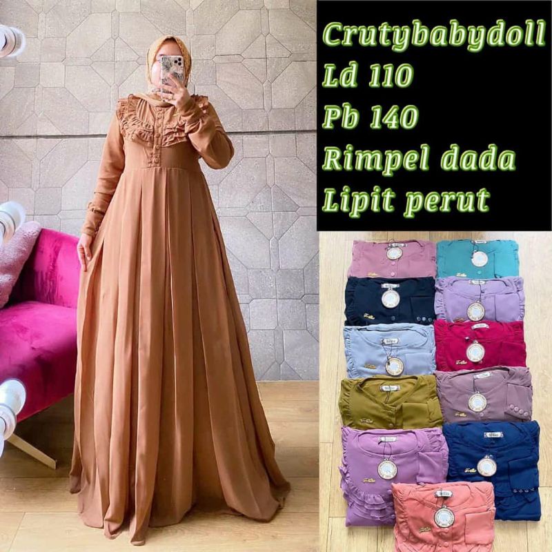GAMIS FRILLA CERUTY BABYDOLL RUFFLE DADA DR215| GAMIS ORI FRILLA MURAH