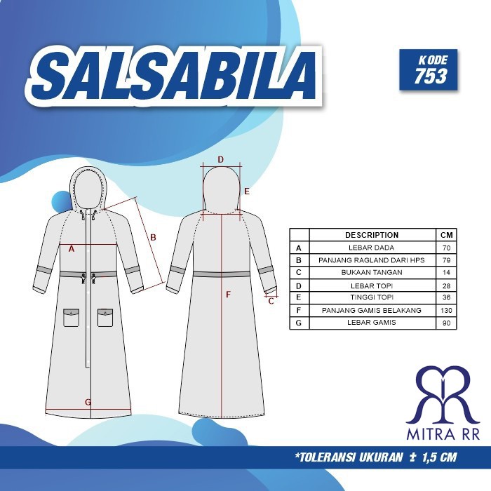 Jas Hujan Rok Gamis Jumbo Wanita/ Jas Hujan Muslimah/ Raincoat Hijabers Poncho Terusan Plevia Salsabila 753/ Jas Hujan Pastel