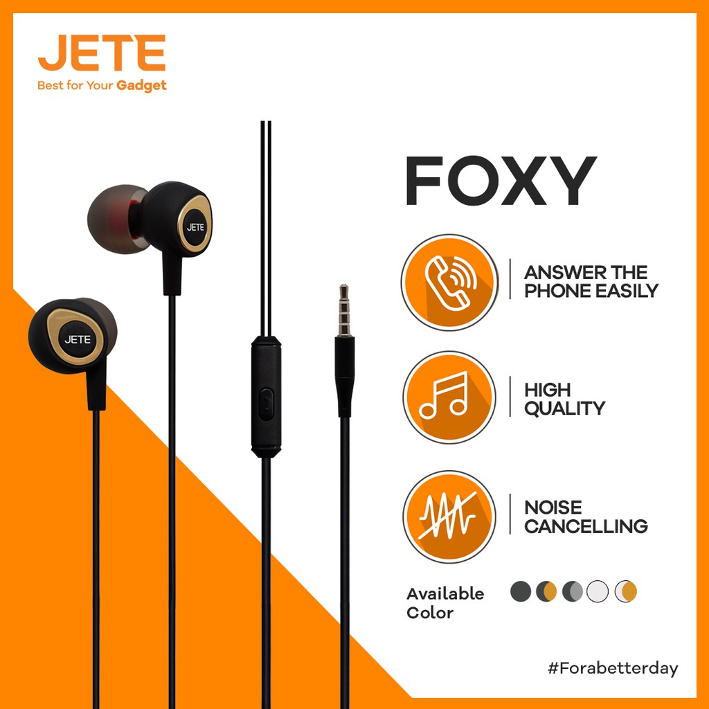 Headset Earphone  JETE Foxy - Garansi 2 Tahun