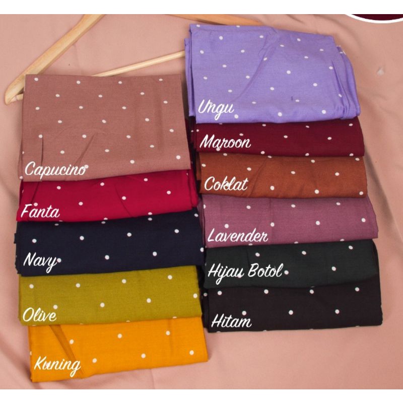 BAHAN KATUN RAYON MOTIF POLkADOT HARGA 0.5METET
