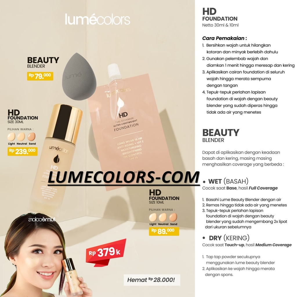 Paket Hemat Lumecolors Foundation Bedak
