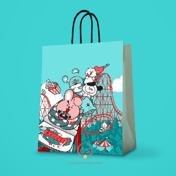 

Terlaris Paper bag bt21/bangtan/kpop/tas kado/goodie bag ulang tahun/bungkus - 1, M