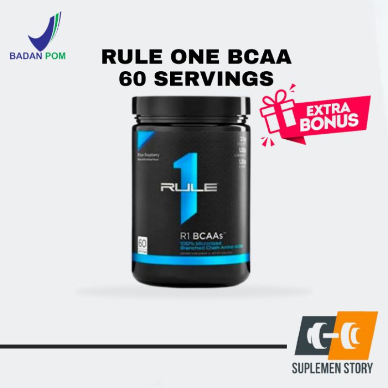 RULE 1 ONE 60 SERVING BCAA POWDER SUPLEMEN FITNES KESEHATAN GYM MAKANAN RECOVERY OTOT