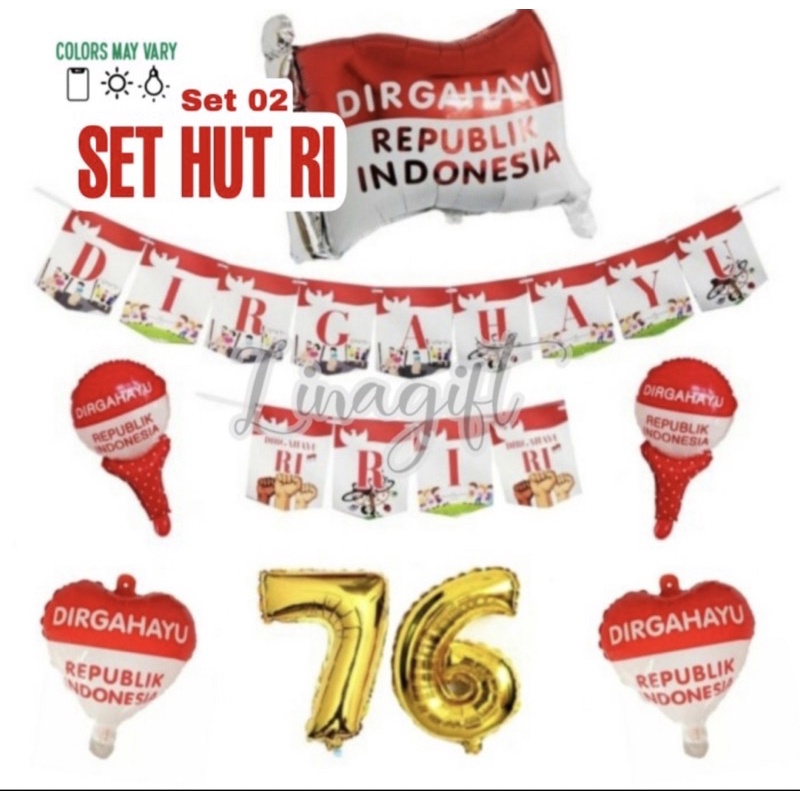 Jual ( Paket Set ) DEKORASI HIASAN DIRGAHAYU HUT RI 17 AGUSTUS MERAH