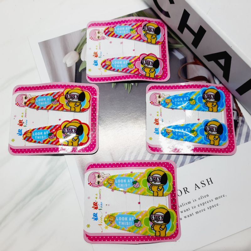 isi 2 Pcs Jepit Rambut Anak Tiktop Karakter Korea Import Best Seller