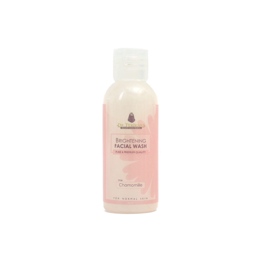 Facial Wash Kecil Ukuran 60 ml dr. Ferihana Cosmetics &amp; Skincare untuk Mengangkat Kotoran pada Wajah Berminyak Berjerawat Normal Kering Hingga Sensitif Mampu Melembabkan dan Mengangkat Sel Kulit Mati BPOM LPPOM HALAL MUI