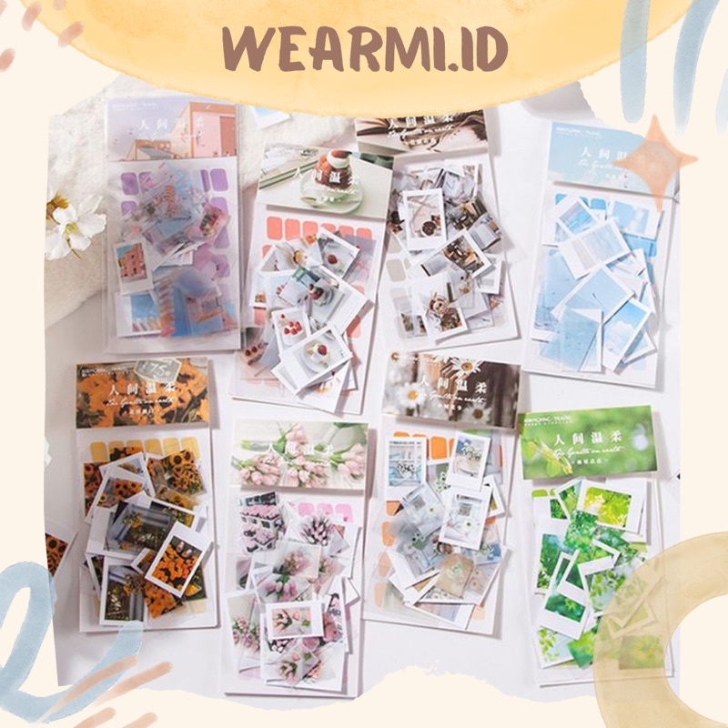 

30 pcs Sticker Pack The Gentle On Earth Square Polaroid Mini Stiker PET Bujo Jurnal DIY Wearmi Scrapbook