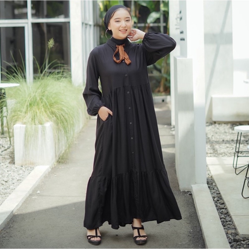 Dress Wanita Busui Gamis Remaja Kekinian Outfit Muslimah Terbaru Dress Rayon Murah Outfit Remaja