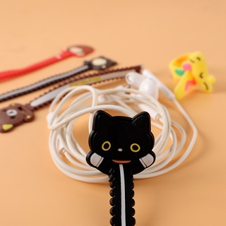 Klip Pelindung Kabel Data Headset Headphone Bahan Silikon Motif Kartun