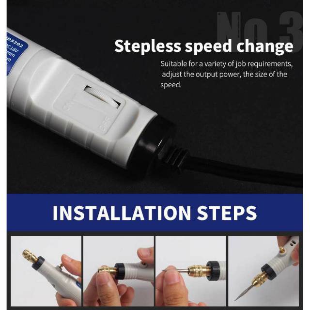 Hilda Mesin Bor Mini Grinder Die Tuner Ukir Porting 18V 18000RPM